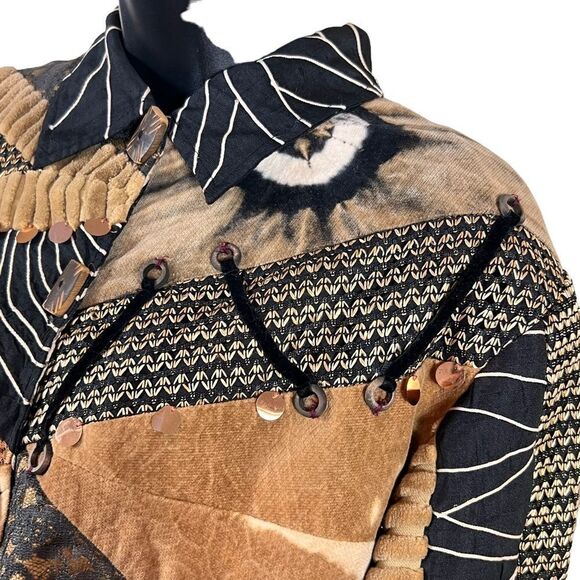 Sandy Starkman Animal Print Patchwork Silk Blend Art to Wear Jacket - Picture 6 of 14